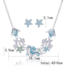 Load image into Gallery viewer, Starfish Shell Coral Drop Necklace Set