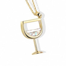 Load image into Gallery viewer, Crystal Wine Glass Shimmering Pendant Necklace Sale