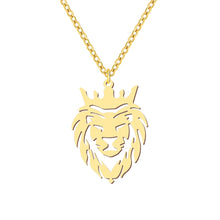 Load image into Gallery viewer, gold plated Crown Lion Necklaces