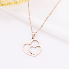 Load image into Gallery viewer, Stainless Steel Double Heart Necklace