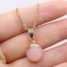 Load image into Gallery viewer, Natural Stone Crystal Pendant Necklace