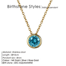 Load image into Gallery viewer, Classic Stainless Steel Birthstone Necklace