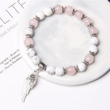 Load image into Gallery viewer, Natural Pink Angel Wing Pendant Bracelet