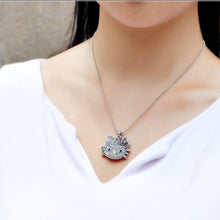 Load image into Gallery viewer, 925 Silver Plated Crystal Cat Necklaces