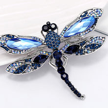Load image into Gallery viewer, Blue Crystal Vintage Dragonfly Brooch