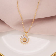 Load image into Gallery viewer, Gold Plated Sunflower Necklace