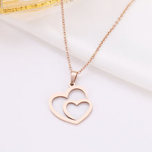Load image into Gallery viewer, Stainless Steel Double Heart Necklace