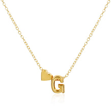 Load image into Gallery viewer, Gold Color Heart Initial Necklace