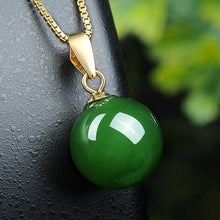 Load image into Gallery viewer, Jade crystal emerald gemstones pendant Necklace