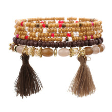 Load image into Gallery viewer, Ethnic Multilayer Crystal Beads Charms Bracelets
