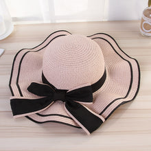 Load image into Gallery viewer, Classic Flat Bowknot Straw Sun Hat
