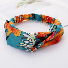 Load image into Gallery viewer, Flower Print Cross Solid colored HairBands