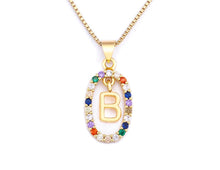 Load image into Gallery viewer, Alphabet Pendant Long Chain Initial Necklace