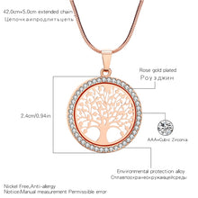 Load image into Gallery viewer, Tree Crystal Pendant Necklace