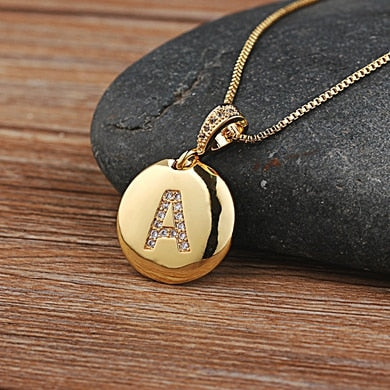 Initial Letter Charm Necklace