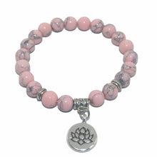 Load image into Gallery viewer, Natural Healing Stone Lotus Buddha Beads Bracelet
