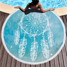 Load image into Gallery viewer, Dream Catcher Feather Printed Beach Towel