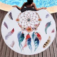 Load image into Gallery viewer, Dream Catcher Feather Printed Beach Towel