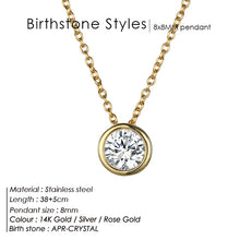 Load image into Gallery viewer, Classic Stainless Steel Birthstone Necklace
