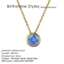 Load image into Gallery viewer, Classic Stainless Steel Birthstone Necklace