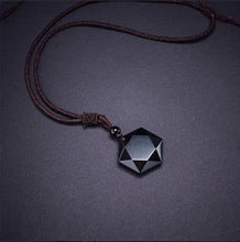Load image into Gallery viewer, Black Obsidian Star Pendant Necklace