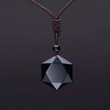 Load image into Gallery viewer, Black Obsidian Star Pendant Necklace