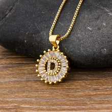 Load image into Gallery viewer, Zircon Initial Letter Charm Necklace