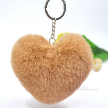 Load image into Gallery viewer, Heart Shape Pompom Keychain