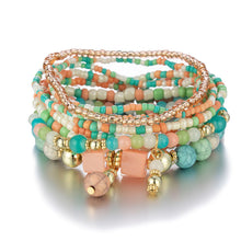 Load image into Gallery viewer, Ethnic Multilayer Crystal Beads Charms Bracelets