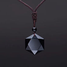 Load image into Gallery viewer, Black Obsidian Star Pendant Necklace
