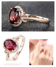 Load image into Gallery viewer, Ruby Zircon Oval  Ring