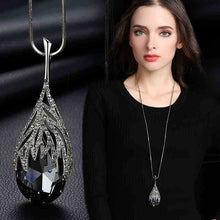 Load image into Gallery viewer, Geometric Long Gray Crystal Necklace Sale