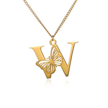 Load image into Gallery viewer, Alphabet Butterfly Pendant Necklace Sale
