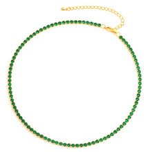 Load image into Gallery viewer, Emerald Green Tennis Necklace