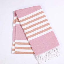 Load image into Gallery viewer, Striped Cotton  Pool Towel with Tassels