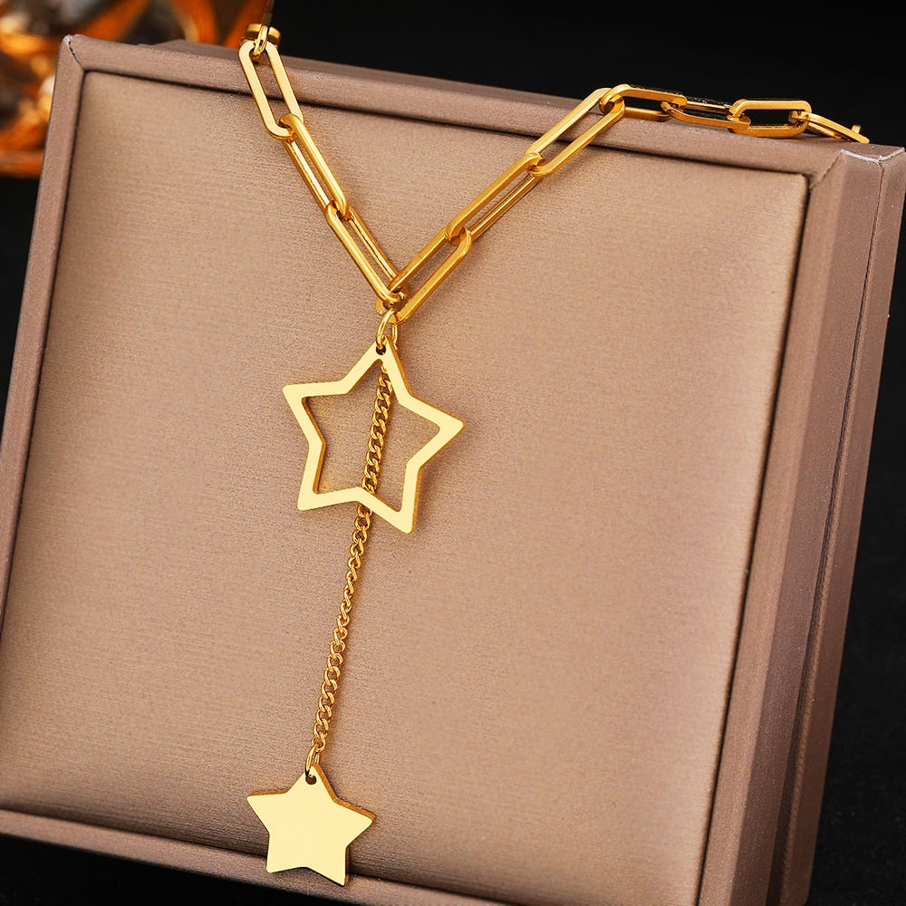 Stainless Steel Star Pendant Necklace