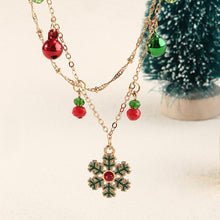 Load image into Gallery viewer, Colorful Bells Crystal Christmas Tree Pendant Necklace