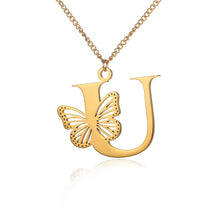 Load image into Gallery viewer, Alphabet Butterfly Pendant Necklace Sale
