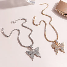 Load image into Gallery viewer, Butterfly Pendant Zircon Necklace