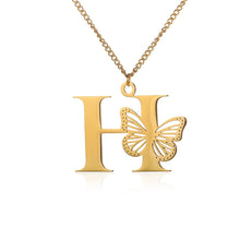 Load image into Gallery viewer, Alphabet Butterfly Pendant Necklace Sale
