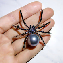 Load image into Gallery viewer, Black spider creative Brooch
