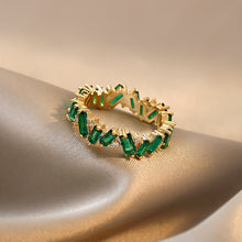 Load image into Gallery viewer, Green Crystal Emerald Ring