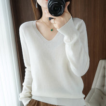 Load image into Gallery viewer, V-neck Solid Sweaters