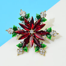 Load image into Gallery viewer, Christmas Crystal Snowflake Brooch