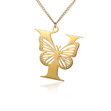 Load image into Gallery viewer, Alphabet Butterfly Initial Necklace