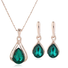 Load image into Gallery viewer, Blue Green Water Drop Necklace Set Sale