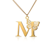 Load image into Gallery viewer, Alphabet Butterfly Initial Necklace