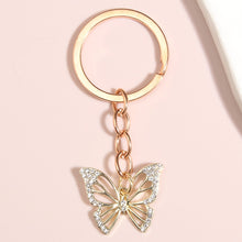 Load image into Gallery viewer, Hollow Butterfly Crystal Keychain
