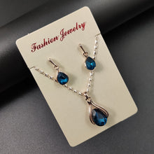 Load image into Gallery viewer, Blue Green Water Drop Necklace Set