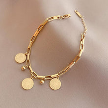 Load image into Gallery viewer, Gold Plated Round Card Bracelet